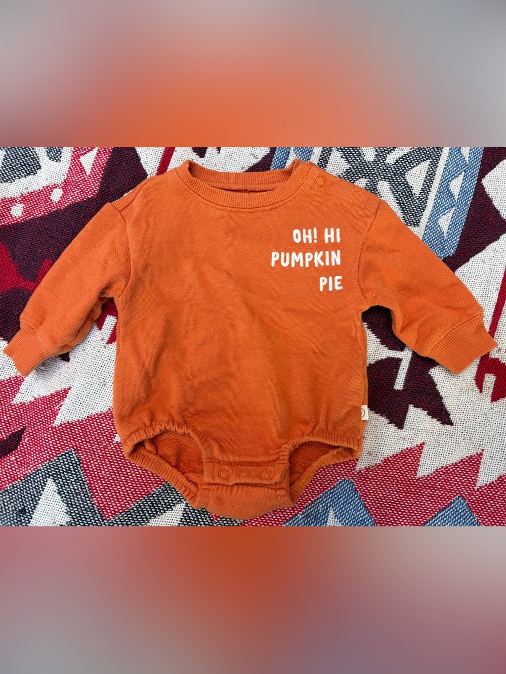 Kids One-Piece Pumpkin Bodysuit Carter’s organic Little Planet, thick material